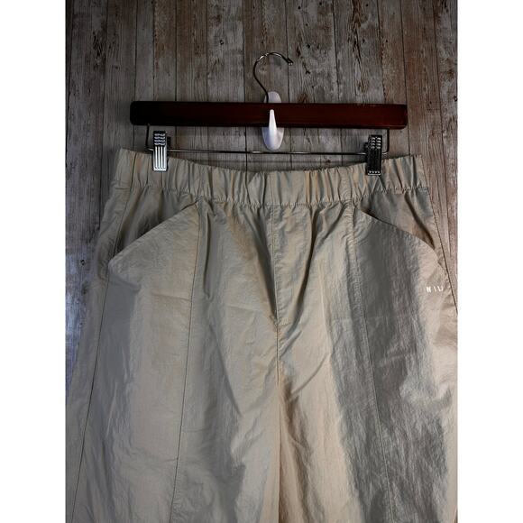 Wilo Parachute‎ Cargo Pants Womens M Clay Ivory Wide Leg Elastic Waist Light NEW - Picture 3 of 12